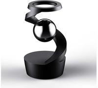 Anti-Gravity Levitating Gyro Desk Toy with Floating Spinning Ball, Metal Kinetic Fidget Spinner for Stress Relief, Focus and Executive Office Decor Black