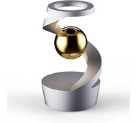 Anti-Gravity Levitating Gyro Desk Toy with Floating Spinning Ball, Metal Kinetic Fidget Spinner for Stress Relief, Focus and Executive Office Decor Gray