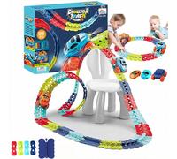 Anti-Gravity Race Track Set - 360° Electric Climbing Car with LED Lights, Flexible Modular Tracks 138PCS