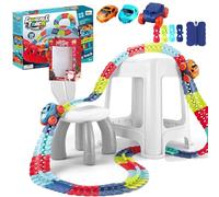 Anti-Gravity Race Track Set with Car, 360° Electric Climbing Car Race Tracks with Lights, Flexible Changeable Track (184pcs)