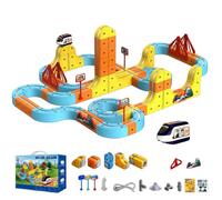 Anti-Gravity Train Set with Motorized Magic Rail, 3D Embedded DIY Layouts for Kids, 70PCS Creative Track Building Toy