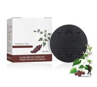 Anti Gray Bar for Men, Polygonum Multiflorum Shampoo Soap, He Shou Wu Bar,Reverse Black Hair Solid Shampoo,Thick Black Hair Solid, Black Soap Against Gray,Cleansing Hair and Scalp (1PC)