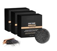 Anti-Grey Hair Shampoo Bar, Black Hair Dye Shampoo, Natural Shampoo and Conditioner Bar for Gray Hairs, Reverse Grey Hair Bars, Solid Gray Hair Darkening Shampoo Bar for Mens Beard (3PC)
