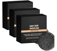 Anti-grey Hair Shampoo Bar, Hair Darkening Shampoo and Conditioner Soap, Natural Grey Hair Caverage Solid Grey Hair Darkening Shampoo Bar for Gray hair Nourishes hair and Scalp (3PCS)