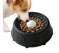 Anti Gulp Bowl, Silicone Slow Feeder Dish, 6.89 x 6.89 in Suction Base with Maze Eating Design, Non Slip Pet Feeding Tray, Interactive Lick Pattern Style, Puppy Use for Mealtime Control