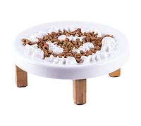 Anti-Gulping Slow Feeder Bowl for Dogs & Cats - Small Pet Feeding Dish in Black & White - Single Pack with Protective Box