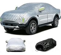 Anti-Hail Half Car Cover Fit For Volkswagen CrossFox 2007-2017, Heavy Duty 5-Layer Padded Top Shield, Waterproof All Weather Outdoor Protection,UV Guard with Green Piping Reflectors-k173