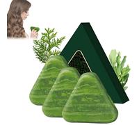 Anti Hair Loss Soap, Nature Triangle Shampoo Bar, Seven Green Soap Shampoo Bar, Ultimate Solution for Healthy Hair Growth, Calming & Strengthens Hairs for Women Mens Reducing Hairs Loss (3pcs)