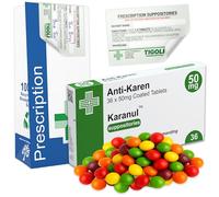 Anti-Karen Funny Prescription Box Gift with Skittles - Novelty Gag Gift Set with Pill Box, Free Bag, Sticker & 36g Skittles Sweets - Joke Present for Birthdays, Friends, Office & Secret Santa