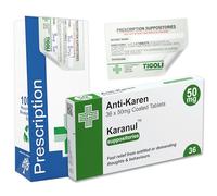 Anti-Karen (Karanul) Funny Prescription Box Gift Set - Novelty Gag Gift with Realistic Pill Box, Prescription Bag & Sticker - Unique Joke Present for Friends, Birthdays, Office Parties & Secret Santa