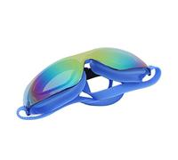 Anti Leak Swim Goggles No Fog Silica Gel Swim Glasses for Adults, Adjustable Strap Stylish Appearance for Outdoor Diving and Natatorium, PC Mirror Frame (Blue)