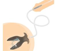 Anti-Leakage Silicone Anal Plug Anal Peek Butt Plug with Transparent Hose Hollow Urethral Catheter Adult Sex Toys