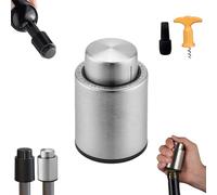 Anti-Leakage Vacuum Wine Stopper,Wine Vacuum Stopper,Wine Pump Vacuum Stoppers,Wine Corks for Wine Bottles,Reusable Wine Bottle Stoppers,Vacuum Wine Preserver with Time Scale Record (1pcs Silver)