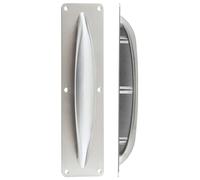 Anti-Ligature Pull Handle on Backplate Satin Stainless Steel 300mm x 76mm from Ironmongery Hardware Online