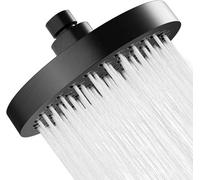 Anti-Limescale Shower Head, High Pressure Shower Head, Round Shower Head, Black 6 Inches Model 1554