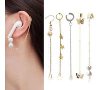 Anti Lost Earrings Earhooks for Airpods,5 Pairs Stainless Steel Fashion Anti-Lost Ear Clip Wireless Earphones Accessories Suitable for Hiking/Jogging/Exercising/Skiing
