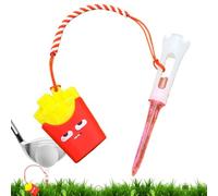 Anti-Lost Golf Tee Hanger - Cartoon Ring Holder, Cute Food-Themed Accessory | Lightweight Golf Tee Hanger Ring With Stretchable Silicone Loop And Vibrant Cartoon Food-Shaped Charm, Secure Snap-Clip Attac