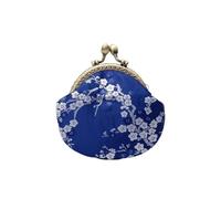 Anti-Lost Kiss Lock Coin Purse Polyester Thickened Brocade Mini Pouch Portable Embroidered Small Pocket(Color 12)