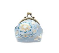 Anti-Lost Kiss Lock Coin Purse Polyester Thickened Brocade Mini Pouch Portable Embroidered Small Pocket Women(Color 11)