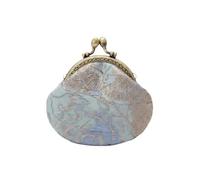 Anti-Lost Kiss Lock Coin Purse Polyester Thickened Brocade Mini Pouch Portable Embroidered Small Pocket(Color 05)