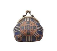 Anti-Lost Kiss Lock Coin Purse Polyester Thickened Brocade Mini Pouch Portable Embroidered Small Pocket Women(Color 10)