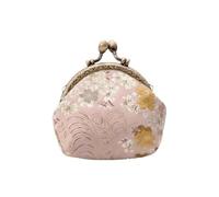 Anti-Lost Kiss Lock Coin Purse Polyester Thickened Brocade Mini Pouch Portable Embroidered Small Pocket Women(Color 14)