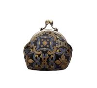 Anti-Lost Kiss Lock Coin Purse Polyester Thickened Brocade Mini Pouch Portable Embroidered Small Pocket Women(Color 16)