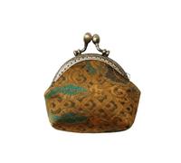 Anti-Lost Kiss Lock Coin Purse Polyester Thickened Brocade Mini Pouch Portable Embroidered Small Pocket Women(Color 09)