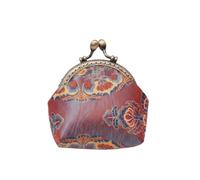 Anti-Lost Kiss Lock Coin Purse Thickened Portable Mini Pouch Polyester Embroidered Small Pocket Women(Color 02)
