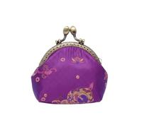 Anti-Lost Kiss Lock Coin Purse Thickened Portable Mini Pouch Polyester Embroidered Small Pocket Women(Color 01)