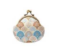 Anti-Lost Kiss Lock Coin Purse Thickened Portable Mini Pouch Shell-Shaped Embroidered Small Pocket(Color 09)