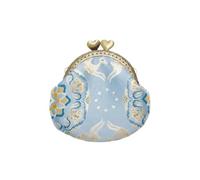 Anti-Lost Kiss Lock Coin Purse Thickened Portable Mini Pouch Shell-Shaped Embroidered Small Pocket(Color 03)