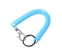 Anti-Lost Lobster Clasp Key Chain Lanyard, Retractable Coil Springs Rope, Mobile Phone Spring Rope Keychain(Sky Blue)