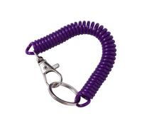 Anti-Lost Lobster Clasp Key Chain Lanyard, Retractable Coil Springs Rope, Mobile Phone Spring Rope Keychain(Purple)