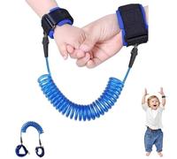 Anti Lost Safety Wrist Link Belt, Adjustable 1.5M/59in Child Wrist Strap Toddlers, Elastic Wire Rope for Travel & Walk -Wrist Reins for Kids Baby Boys Girls - Blue