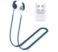 Anti-Lost Strap for AirPods 4 Ultra Strong Anti-Slip Sports Soft Silicone Lanyard Accessories Compatible with Apple AirPods 4th Generation Neck Rope Cord (Dark Blue)
