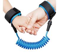 Anti-Lost Wrist Safety Child Walking Strap Adjustable 360° Rotate Hand Belt Elastic Wire Rope Wristband for Shopping Traveling Exploring Helper 1.5M (Blue)