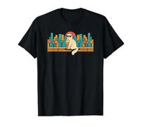 Anti Morning Orange Cat Drinking Iced Coffee with Shades Value Graphic T-Shirt, Men, Black, S