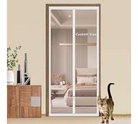 Anti-mosquito Door Curtain for Balcony Patio, Custom Size Pet Screen Door to Keep Pets Indoor & Allow Fresh Air Flow, Cat Screen Mesh for Introducing New Cats
