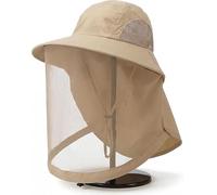Anti-Mosquito Hat, Sun Protection Fishing Hat with Removable Mesh Face Shield, Breathable Insect Proof Bee Keeping Hat for Men Women,Sun Protection Cap for Outdoor Hiking Gardening Camping(khaki)