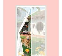 Anti Mosquito Mesh 50 x 240 cm Keep Bugs Out, Full Frame Magic Tape, Powerful Magnets, Self Sealing, No Drill Installation, Mesh with Full Frame for Balcony Bedroom Doors, White