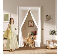 Anti Mosquito Mesh 83 x 300 cm Keep Bugs Out, Full Frame Magic Tape, Powerful Magnets, Self Sealing, No Drill Installation, Fly Nets for Doors for Patio Exterior Indoor Doors, White