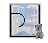 Anti-Mosquito Window Screen, Custom Size Fly Screen, Insect-Proof Window Net, Self-Adhesive Bugs Netting, Cat Protection Guard Mesh to Keep Cat Safe Indoor