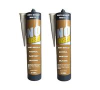 Anti Mould White Waterproof Mould Protection Long lasting White Silicone Sealant for Kitchen & Bathroom Powerful Bath Sealant No Nonsense Neutral Sanitary 310ml 2 Pack -Modaleo
