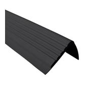 Anti Non Slip Stair Pvc Nosing Rubber Angle Step Edge Trim Pmw 150Cm Black