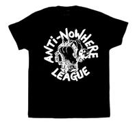 Anti Nowhere League Logo Black Mens T Shirt Size M