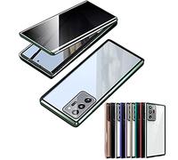 Anti Peeking Magnetic Tempered Glass Double-Sided Phone Case for Samsung, Magnetic Tempered Glass Double-Sided Phone Case for Samsung (Bright Green,for A70)