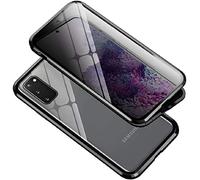Anti-peep Magnetic Case for Huawei P40 Pro cover Magnetic Adsorption Metal Frame Cover Double Sided Tempered Glass Screen Privacy Protector 360 Degrees Protection Case Anti-Spy Flip Cover,Black