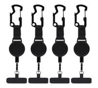 Anti Pickpocket Phone Strap, 4 Pieces Retractable Phone Tether, Extendable Lanyard With 23.6-Inch Cord, Climbing Carabiner For Travel Cycling Climbing Skiing Fishing Outdoor Work