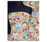 Anti-Pill Polar Fleece Fabric | Soft, Thick & Cuddly Washable Material | Christmas Reindeers, Penguins, Unicorns & Stars | By Tia Knight (Woodland Stone Q1219 STNMLT, 1 Metre)